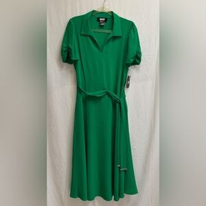 Green DKNY midi dress